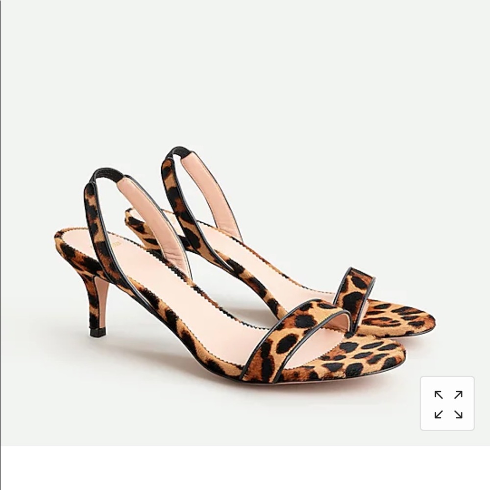 Jcrew Leopard💥Hair calf simple sling back sandal color rich mahogany size 5.5